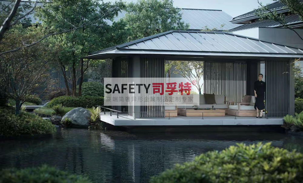 新中式景觀涼亭設(shè)計有哪些注意事項[精致不銹鋼涼亭，鋁藝涼亭](圖4)